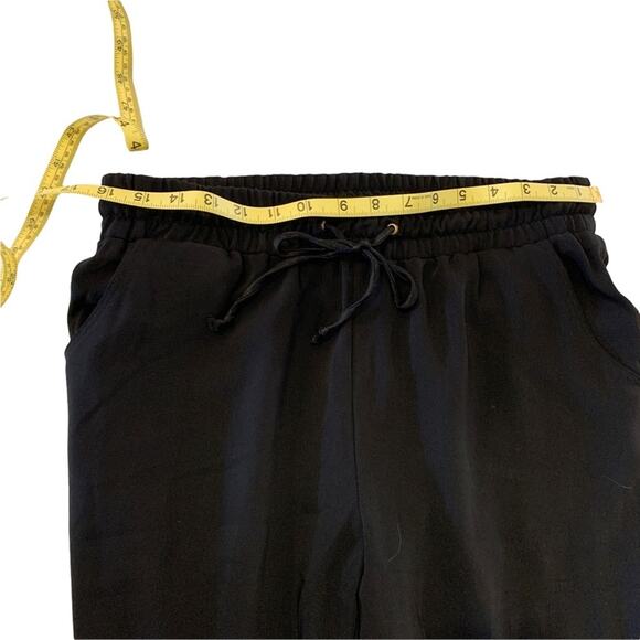 HARLOW and graham black athletic pants draw string Cuffed ankles Size L - Picture 9 of 11